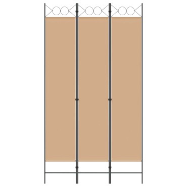 vidaXL 3-Panel Room Divider Μπεζ 120x220cm Ύφασμα