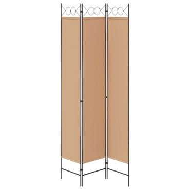 vidaXL 3-Panel Room Divider Μπεζ 120x220cm Ύφασμα