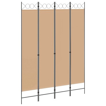 vidaXL 4-Πίνακας Διαχωριστικός Μπεζ 160x220cm Ύφασμα