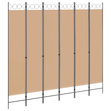 vidaXL Διαχωριστικό Δωματίου 6-Πάνελ Μπεζ 240x220cm Ύφασμα 1 τεμ.