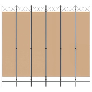 vidaXL Διαχωριστικό Δωματίου 6-Πάνελ Μπεζ 240x220cm Ύφασμα 1 τεμ.