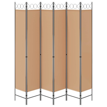 vidaXL Διαχωριστικό Δωματίου 6-Πάνελ Μπεζ 240x220cm Ύφασμα 1 τεμ.