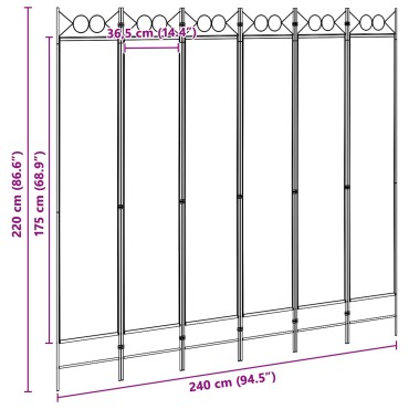 vidaXL Διαχωριστικό Δωματίου 6-Πάνελ Μπεζ 240x220cm Ύφασμα 1 τεμ.