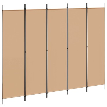 vidaXL 5-Panel Διχοτόμος Μπεζ 250x200cm Ύφασμα