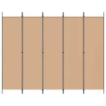 vidaXL 5-Panel Διχοτόμος Μπεζ 250x200cm Ύφασμα