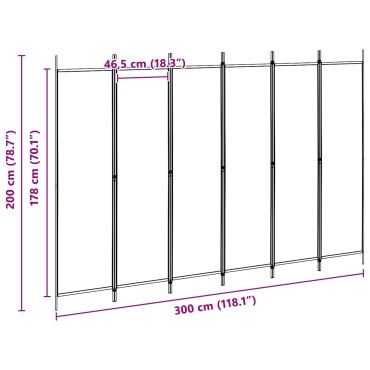 vidaXL Διαχωριστικό Δωματίου 6-Πάνελ Μπεζ 300x200cm Ύφασμα 1 τεμ.