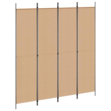 vidaXL 4-Πίνακας Διαχωριστικός Μπεζ 200x220cm Ύφασμα