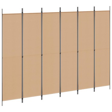 vidaXL Διαχωριστικό Δωματίου 6-Πάνελ Μπεζ 300x220cm Ύφασμα 1 τεμ.