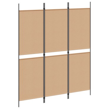 vidaXL 3-Panel Room Divider Μπεζ 150x180cm Ύφασμα