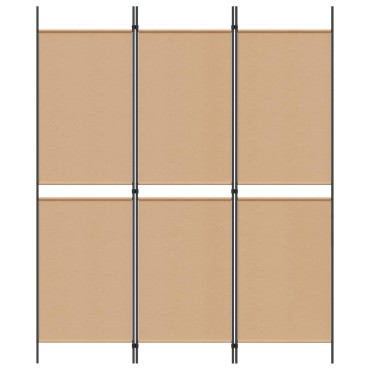 vidaXL 3-Panel Room Divider Μπεζ 150x180cm Ύφασμα