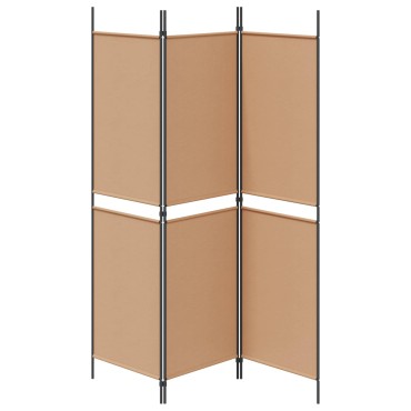 vidaXL 3-Panel Room Divider Μπεζ 150x180cm Ύφασμα