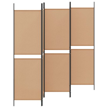 vidaXL 5-Panel Room Divider Μπεζ 250x180cm Ύφασμα