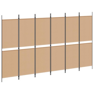 vidaXL Διαχωριστικό Δωματίου 6-Πάνελ Μπεζ 300x180cm Ύφασμα 1 τεμ.