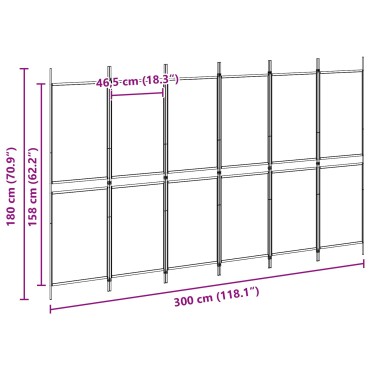 vidaXL Διαχωριστικό Δωματίου 6-Πάνελ Μπεζ 300x180cm Ύφασμα 1 τεμ.