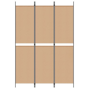 vidaXL 3-Panel Room Divider Μπεζ 150x220cm Ύφασμα