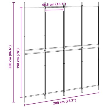 vidaXL Διαχωριστικό Δωματίου 4 Πάνελ Μπεζ 200x220cm Ύφασμα 1 τεμ.