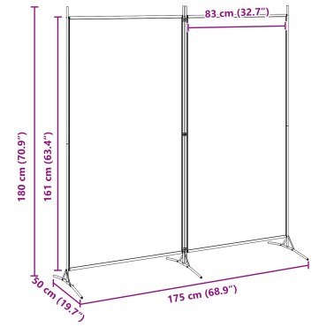 vidaXL Δίαυλος Δωματίου 2 Πάνελ Μπεζ 175x180cm Ύφασμα