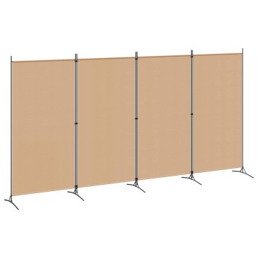 vidaXL 4-Πίνακας Διαχωριστικός Μπεζ 346x180cm Ύφασμα