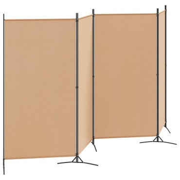 vidaXL 4-Πίνακας Διαχωριστικός Μπεζ 346x180cm Ύφασμα