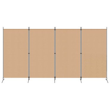 vidaXL 4-Πίνακας Διαχωριστικός Μπεζ 346x180cm Ύφασμα