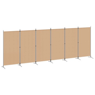 vidaXL Διαχωριστικό Δωματίου 6-Πάνελ Μπεζ 520x180cm Ύφασμα 1 τεμ.