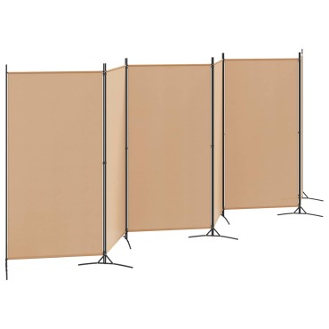 vidaXL Διαχωριστικό Δωματίου 6-Πάνελ Μπεζ 520x180cm Ύφασμα 1 τεμ.