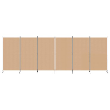 vidaXL Διαχωριστικό Δωματίου 6-Πάνελ Μπεζ 520x180cm Ύφασμα 1 τεμ.