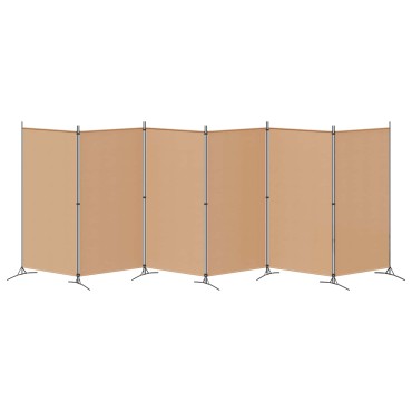 vidaXL Διαχωριστικό Δωματίου 6-Πάνελ Μπεζ 520x180cm Ύφασμα 1 τεμ.