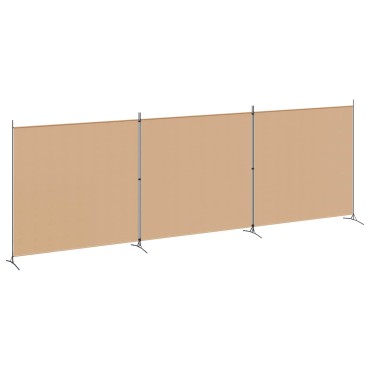 vidaXL 4-Πίνακας Διαχωριστικός Μπεζ 525x180cm Ύφασμα