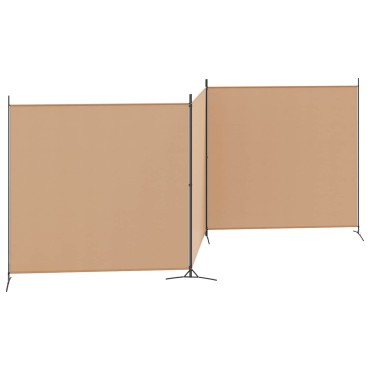 vidaXL 4-Πίνακας Διαχωριστικός Μπεζ 525x180cm Ύφασμα