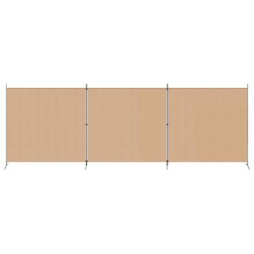 vidaXL 4-Πίνακας Διαχωριστικός Μπεζ 525x180cm Ύφασμα