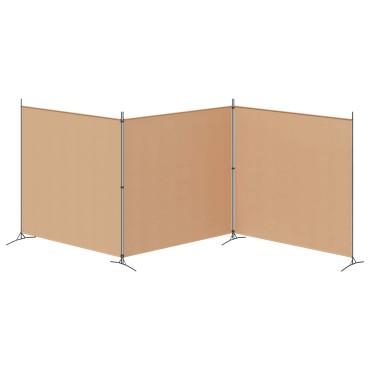 vidaXL 4-Πίνακας Διαχωριστικός Μπεζ 525x180cm Ύφασμα