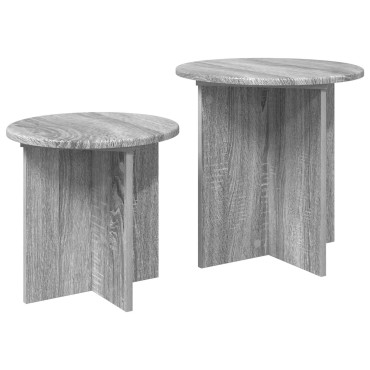 vidaXL Σετ βοηθητικά τραπεζάκια 2 τεμ. Γκρι Sonoma 45x45cm