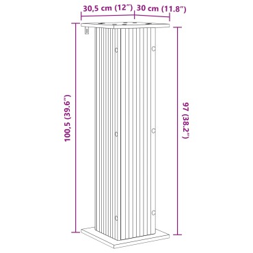 vidaXL Βάση φυτών 2 τμχ. Γυαλιστερό Λευκό 30,5 x 30 x 100,5 εκ