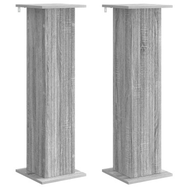 vidaXL Βάση φυτών 2 τμχ. Γκρι Sonoma 30,5 x 30 x 100,5 εκ