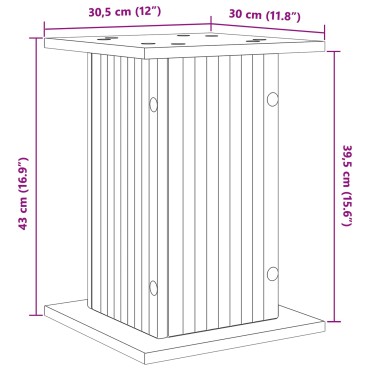 vidaXL Βάση φυτών 2 τμχ. Παλαιωμένο ξύλο 30,5 x 30 x 43 εκ