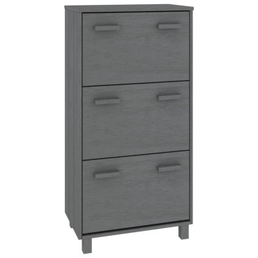 vidaXL Παπουτσοθήκη HAMAR Σκ. Γκρι 59,5x35x117cm Μασίφ Ξύλο Πεύκου