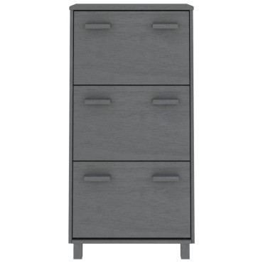 vidaXL Παπουτσοθήκη HAMAR Σκ. Γκρι 59,5x35x117cm Μασίφ Ξύλο Πεύκου