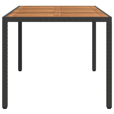 vidaXL Τραπέζι Κήπου Μαύρο 150x90x75cm συνθετικό ρατάν 1 τεμ.