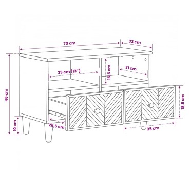 vidaXL Ντουλάπες Αποθήκευσης με συρτάρι Καφέ 70x33,5x46cm