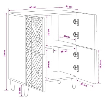 vidaXL Ντουλάπες Αποθήκευσης Καφέ 60x33,5x75cm