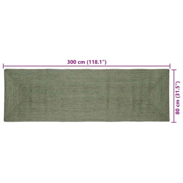 vidaXL Χαλιά χώρου Ορθογώνιος Λαδί 80x300cm Γιούτα