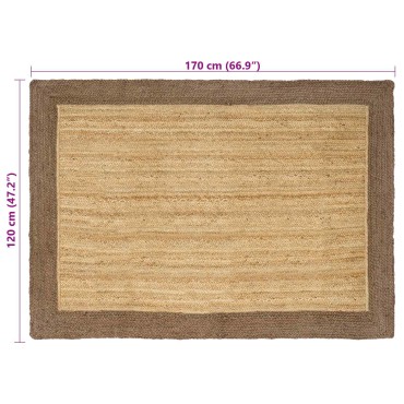vidaXL Χαλί Περιοχής Γκρι 120x170cm Γιούτα