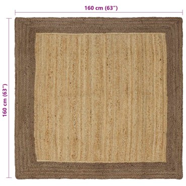 vidaXL Χαλιά χώρου Γκρι 160x160cm Γιούτα