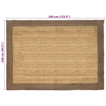 vidaXL Χαλί Περιοχής Γκρι 240x340cm Γιούτα