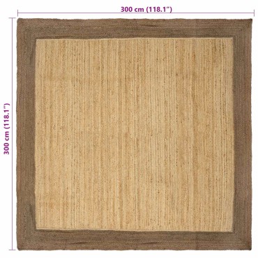 vidaXL Χαλί Περιοχής Γκρι 300x300cm Γιούτα