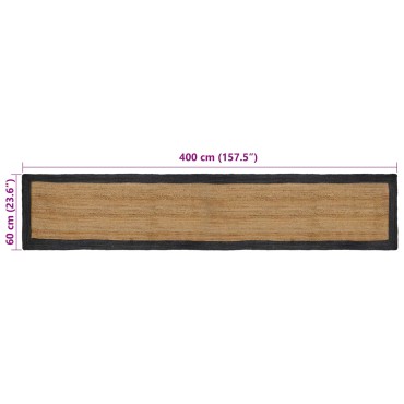 vidaXL Χαλί Περιοχής Σκούρο Γκρι 60x400cm Γιούτα
