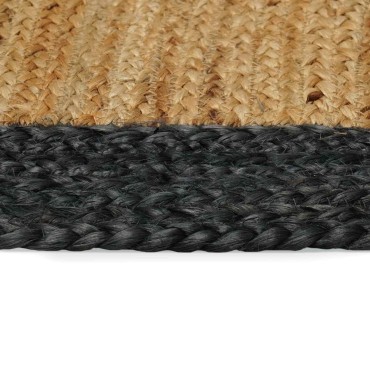 vidaXL Χαλί Περιοχής Σκούρο Γκρι 200x200cm Γιούτα