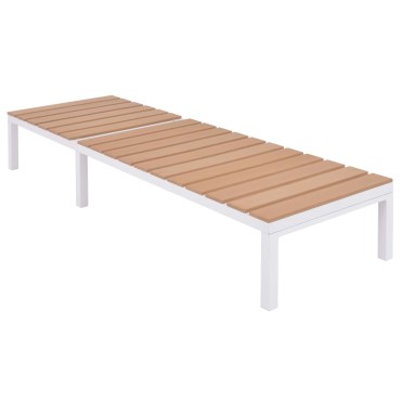vidaXL Ξαπλώστρα Καφέ από Αλουμίνιο / WPC 63x198x(33-92)cm 1 τεμ.