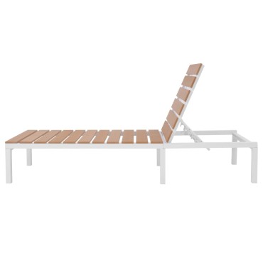 vidaXL Ξαπλώστρα Καφέ από Αλουμίνιο / WPC 63x198x(33-92)cm 1 τεμ.